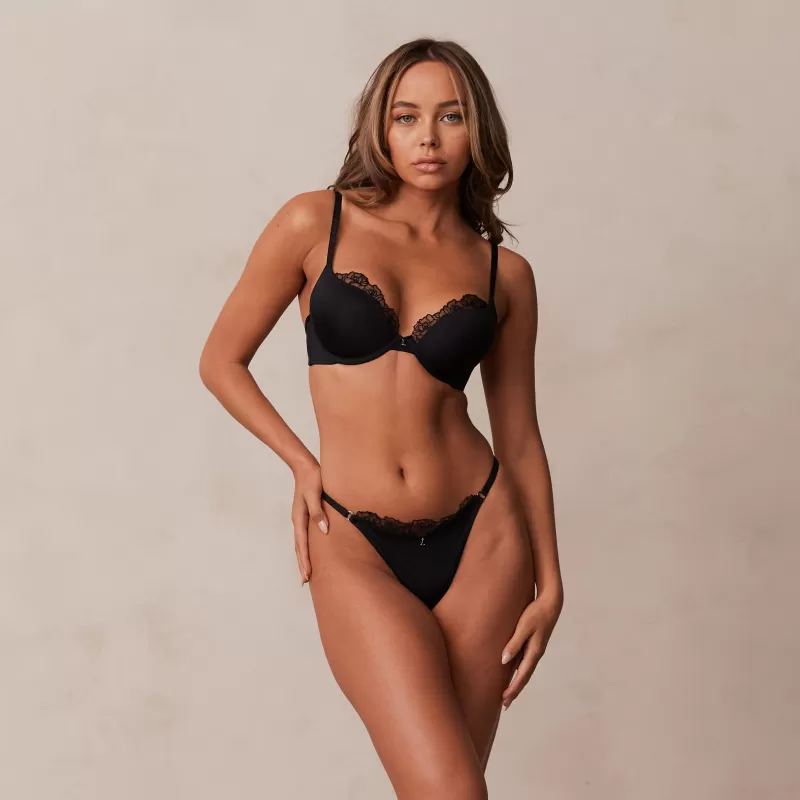 Shop Lounge Underwear Anti-Gravity Push-Up BH - Schwarz