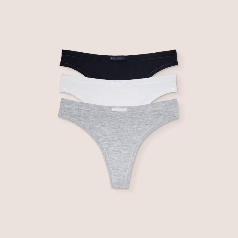 Store Lounge Underwear Bamboo Comfort Thong (3er Paket) - Multi