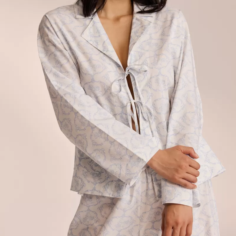 Fashion Lounge Underwear Baumwoll-Pyjamahemd - Blau