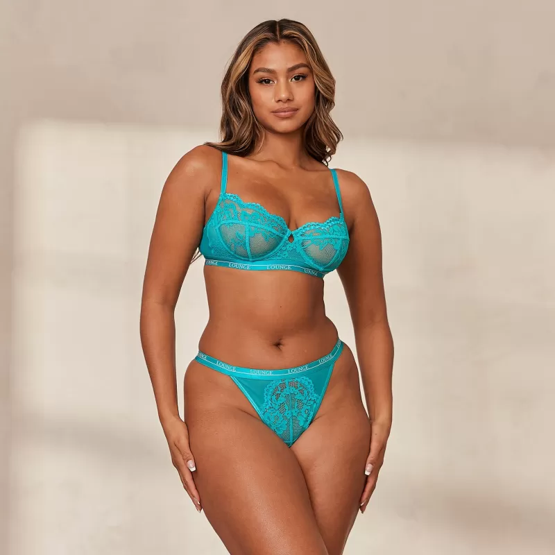 Discount Lounge Underwear Blossom Balcony BH - Petrol