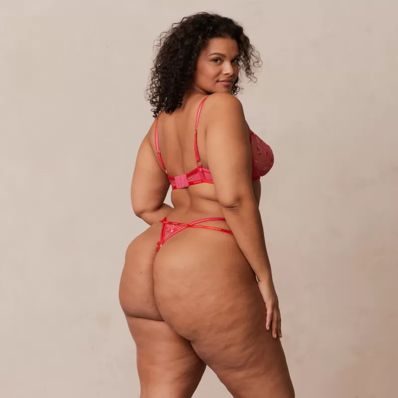 Cheap Lounge Underwear Blush Embroidered Balcony BH - Heißes Rosa