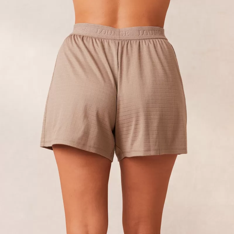 Discount Lounge Underwear Classic Fleece Oversized Schlafanzug Shorts - Beige