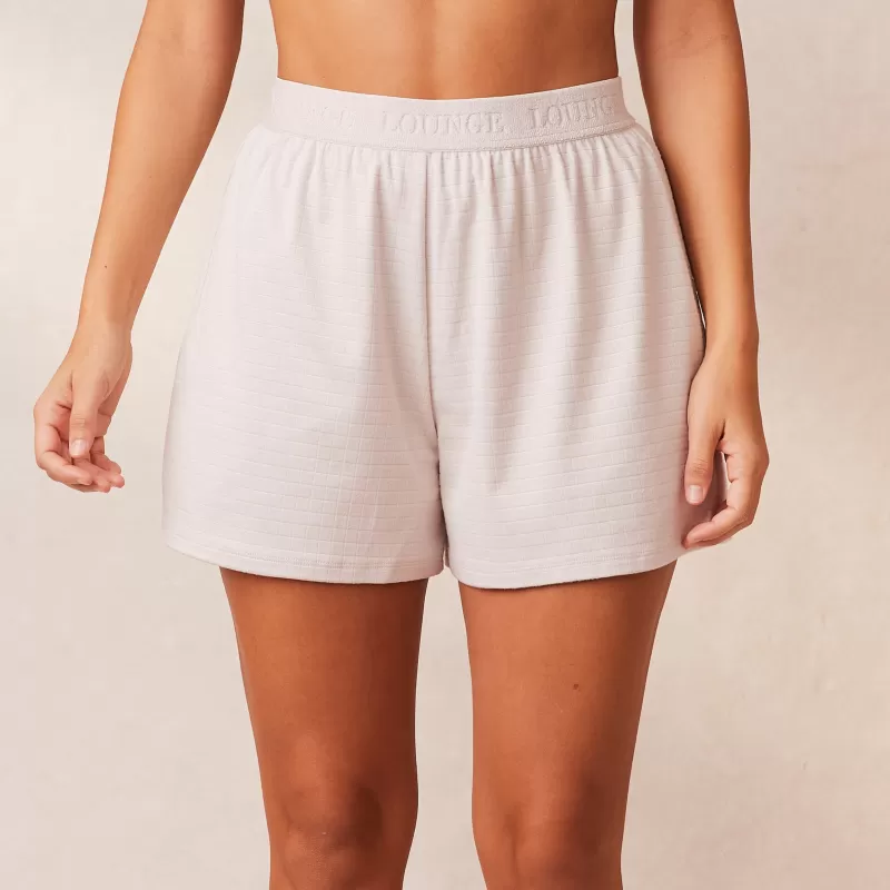 Cheap Lounge Underwear Classic Fleece Oversized Schlafanzug Shorts - Crèmefarben