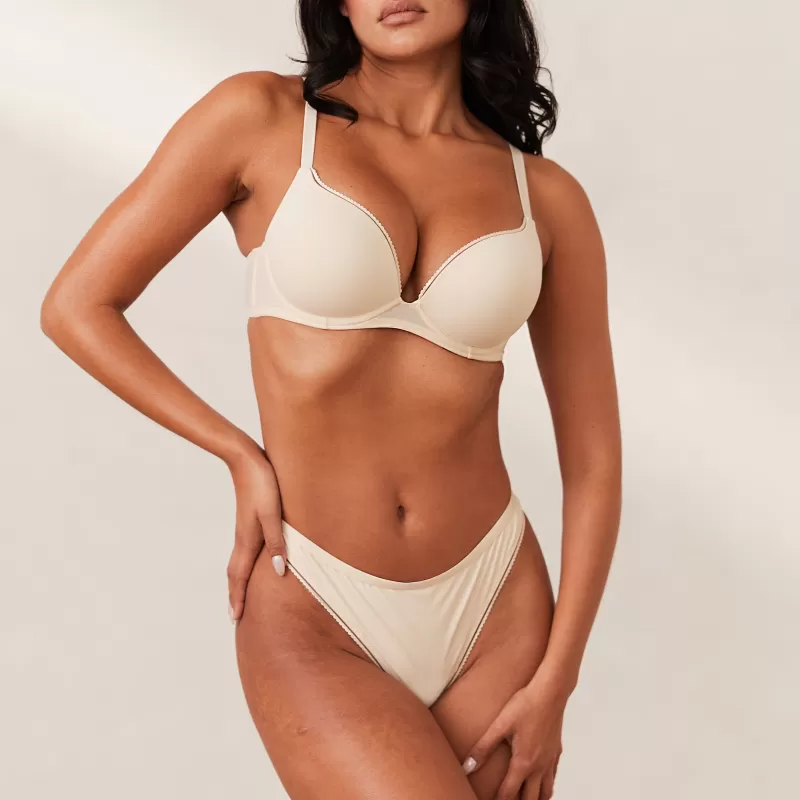 Outlet Lounge Underwear Comfort Push-Up T-shirt BH - Milchkaffee