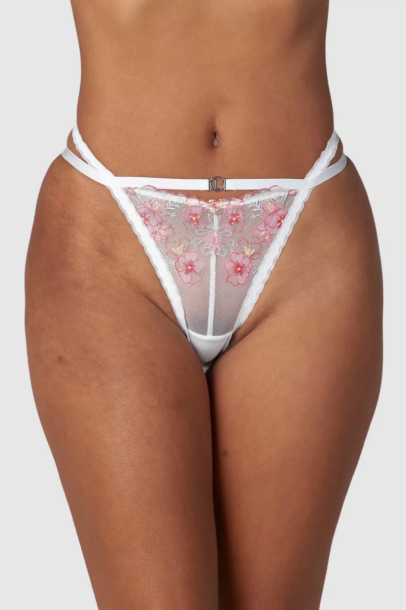 Hot Lounge Underwear Ditsy Embroidered Slip - Weiß