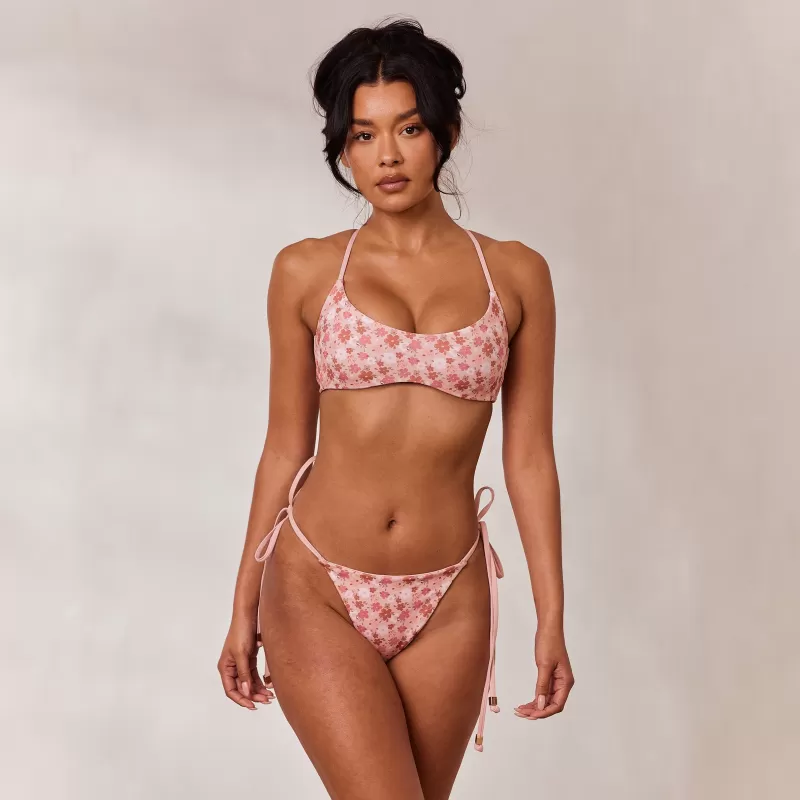 Flash Sale Lounge Underwear Doppelseitiges Bikini-Bralette - Rosa/Floral Rosa/Floral