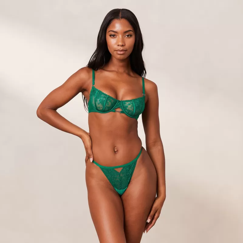 Hot Lounge Underwear Flirt Balcony BH - Smaragdgrün