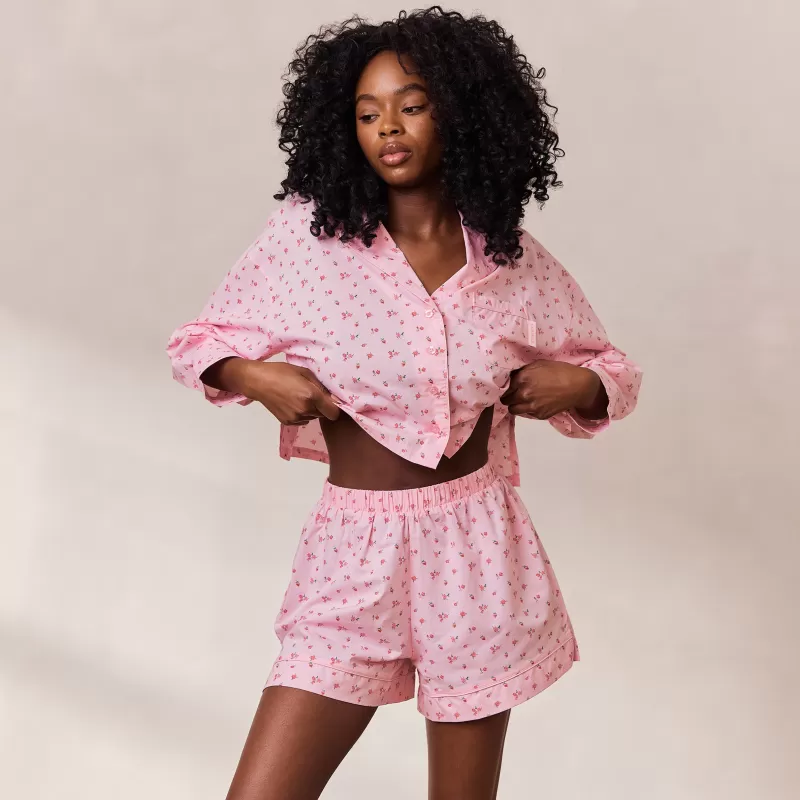 Flash Sale Lounge Underwear Floral Pyjama Shorts - Rosa Muster