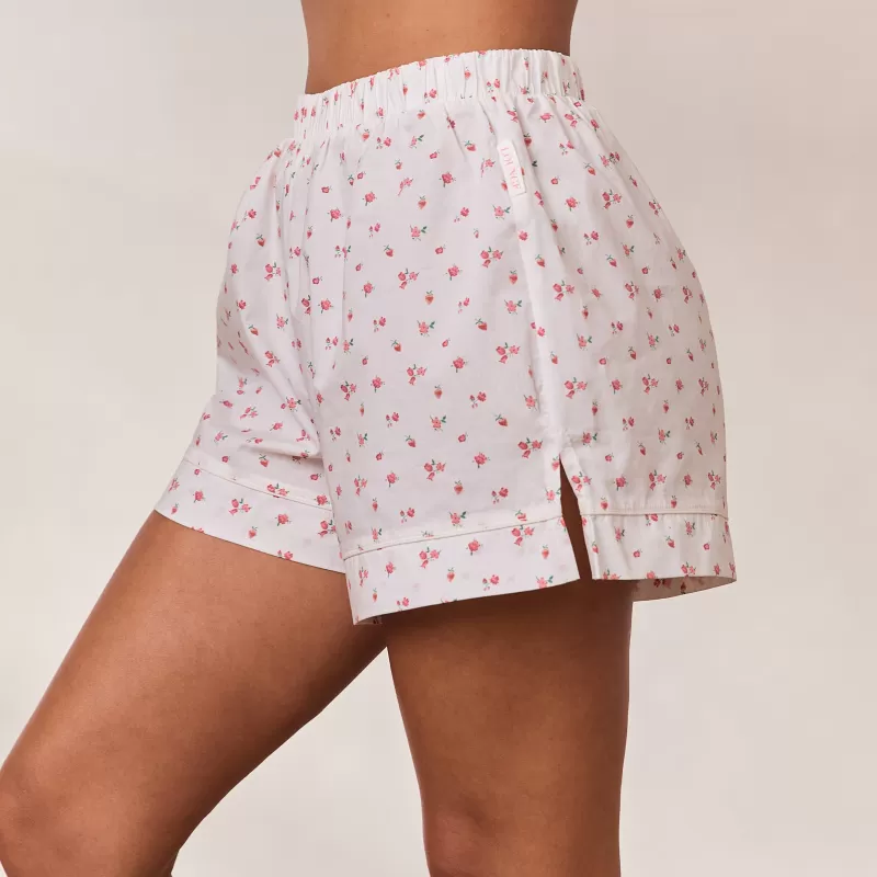 Cheap Lounge Underwear Floral Pyjama Shorts - Weiß Muster