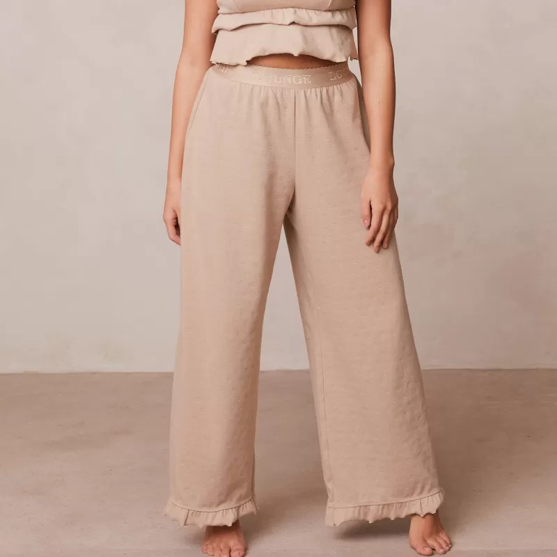 Outlet Lounge Underwear Frill Schlafanzug Hose - Hellbraun