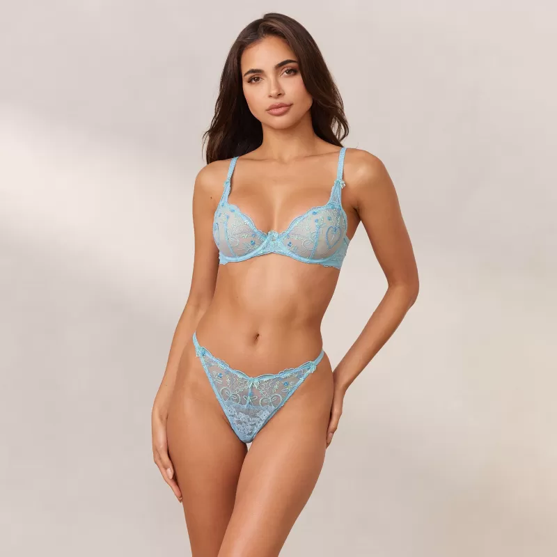 Best Lounge Underwear Gardenia Plunge Balcony BH - Aquamarin