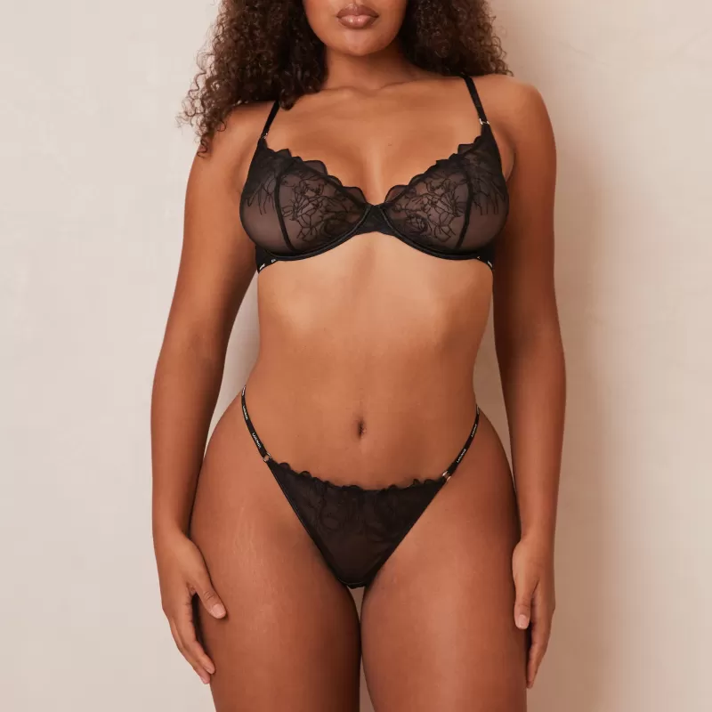 Store Lounge Underwear Illustration Balcony BH - Schwarz