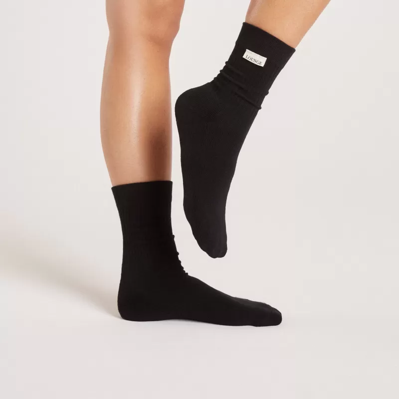 Sale Lounge Underwear Logo-Socken (2-er Pack) - Schwarz