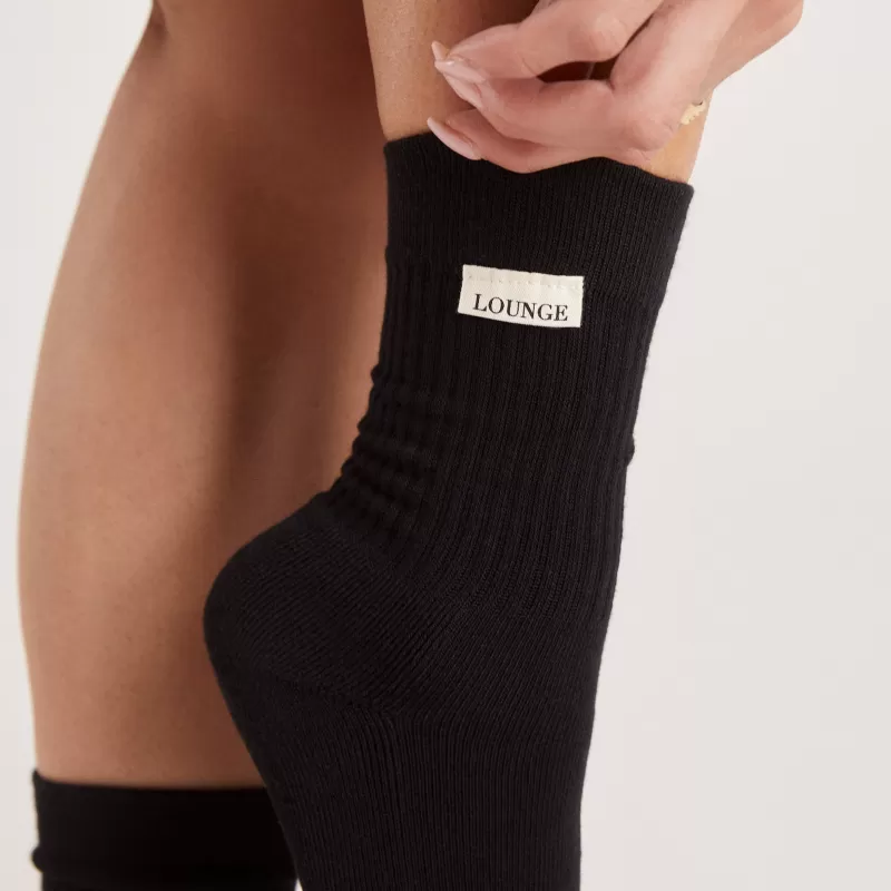 Sale Lounge Underwear Logo-Socken (2-er Pack) - Schwarz
