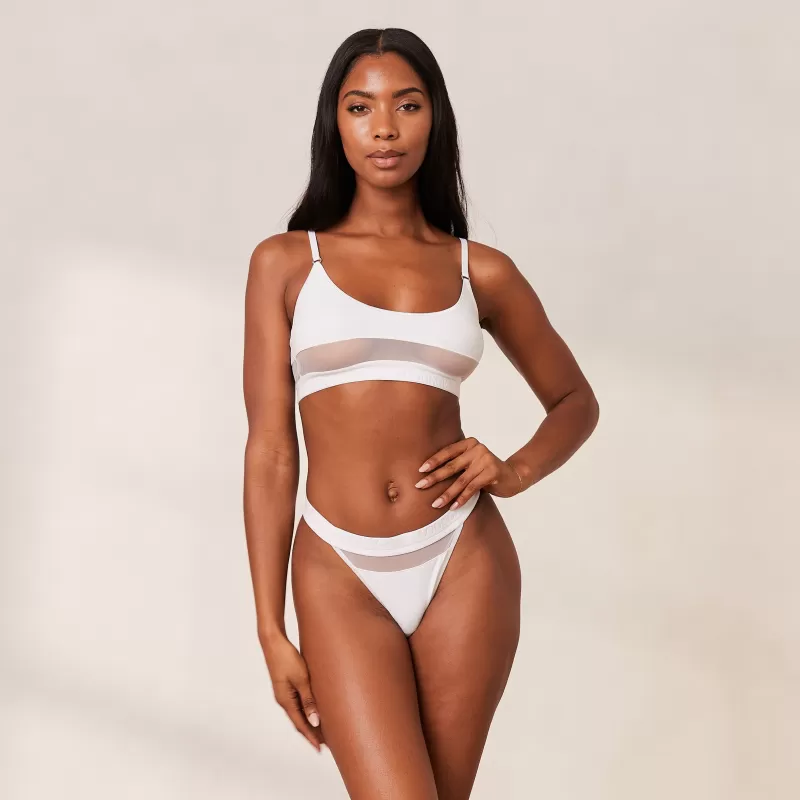 Flash Sale Lounge Underwear Mesh BH - Weiß