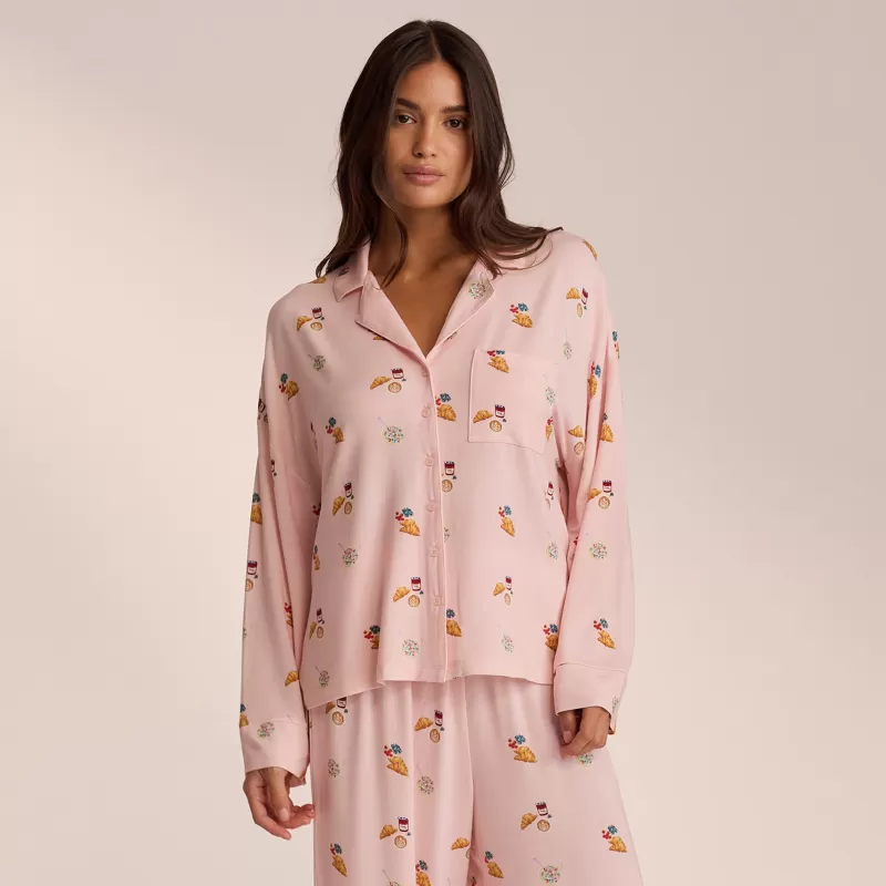 Flash Sale Lounge Underwear Modal Pyjamahemd - Rosa