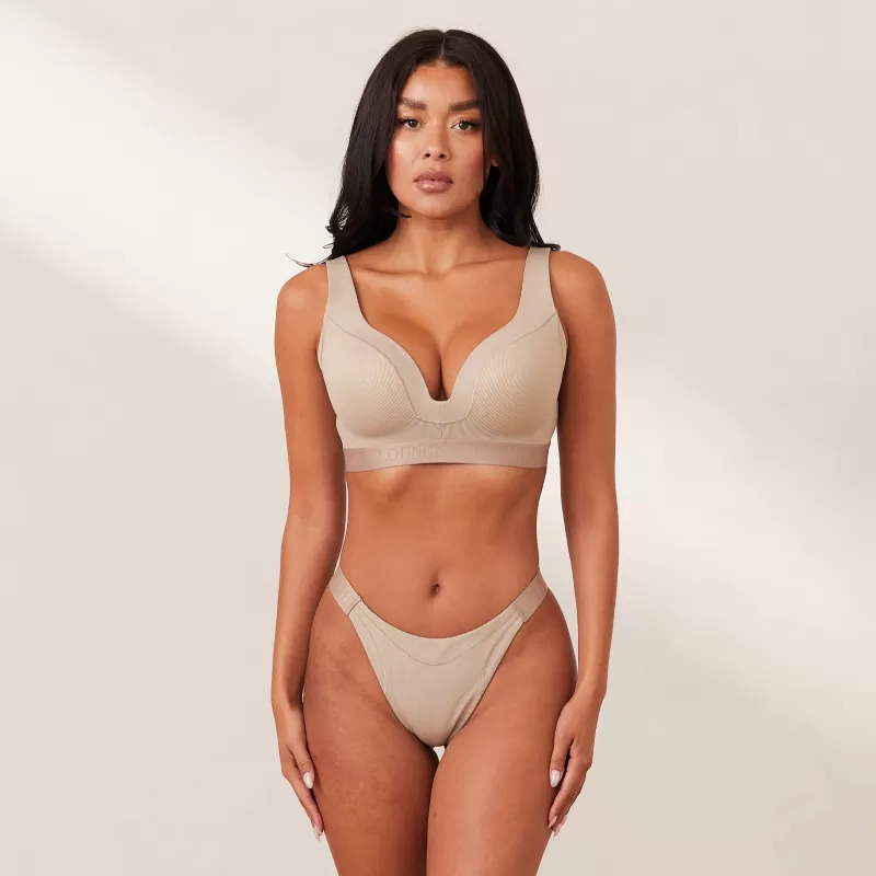 Sale Lounge Underwear Ribbed Mindful BH - Hellbraun
