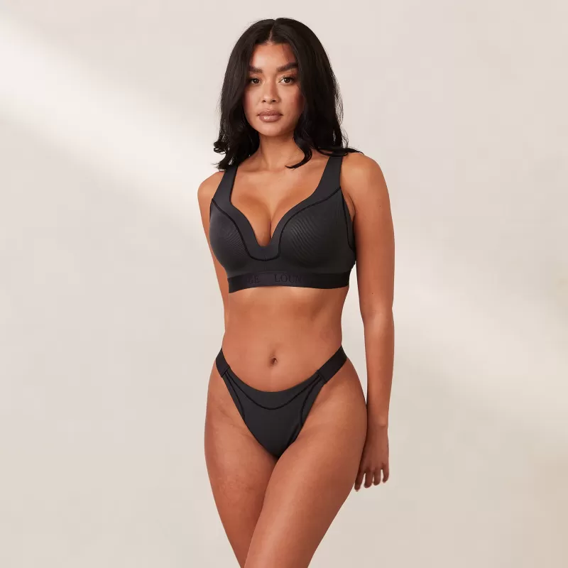 Outlet Lounge Underwear Ribbed Mindful BH - Schwarz
