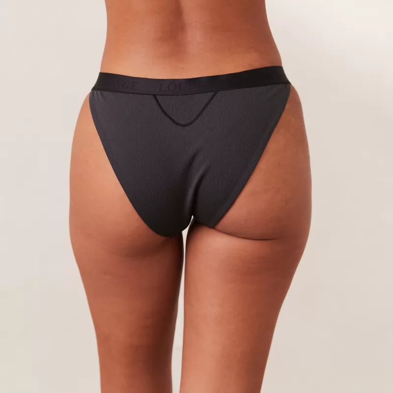Online Lounge Underwear Ribbed Mindful Slip - Schwarz