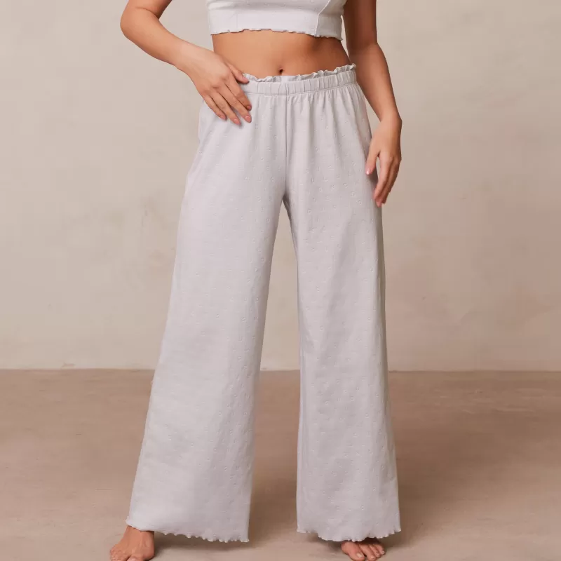 Outlet Lounge Underwear Ruffle Schlafanzug Hose - Eisgrau