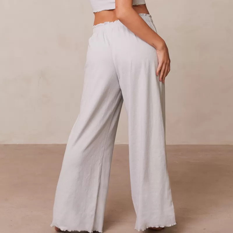 Outlet Lounge Underwear Ruffle Schlafanzug Hose - Eisgrau