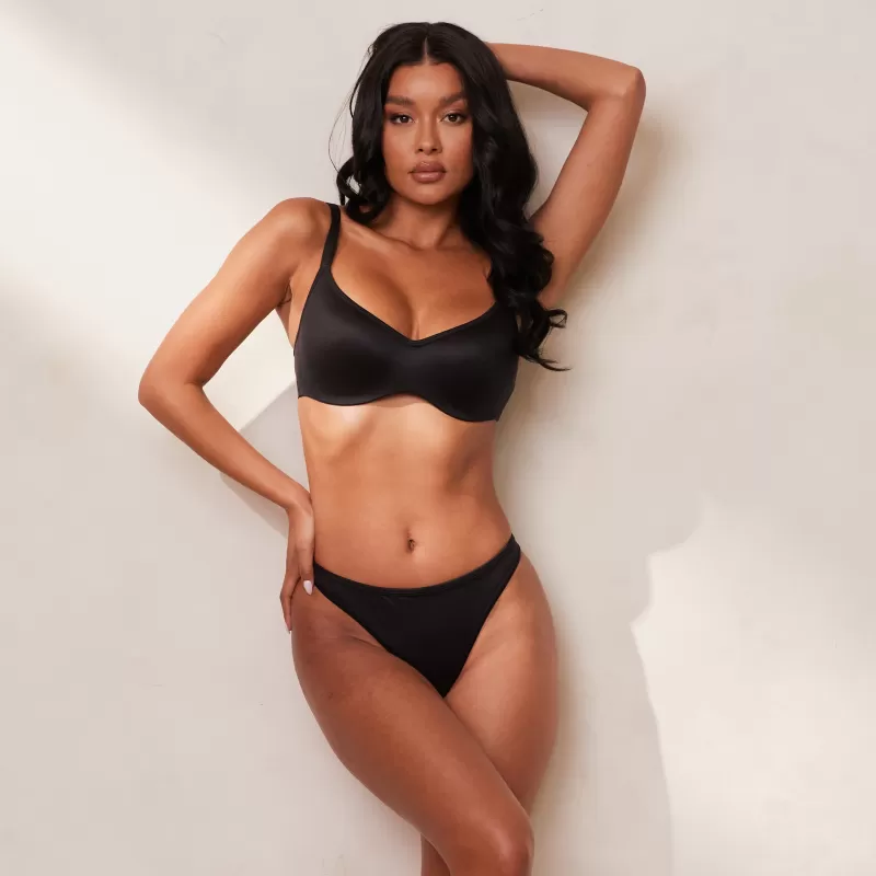 Online Lounge Underwear Sleek Mindful BH - Schwarz