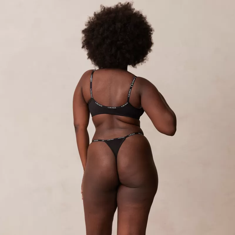 New Lounge Underwear Smooth Front Fastening T-shirt BH - Schwarz