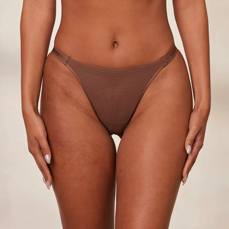 Clearance Lounge Underwear Smooth Mesh Slip - Kastanienfarbe