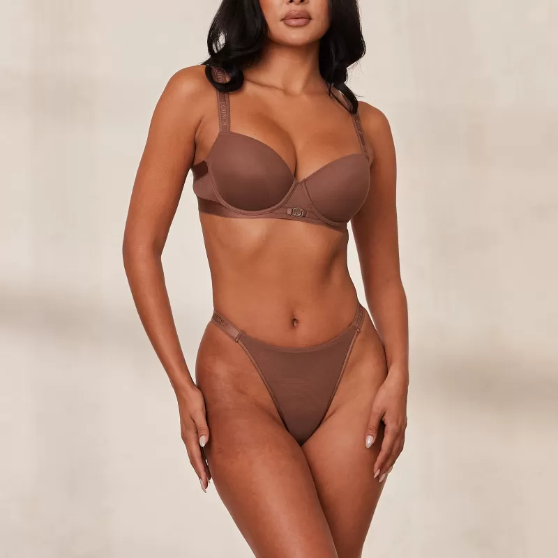 Discount Lounge Underwear Smooth Mesh T-shirt BH - Kastanienfarbe