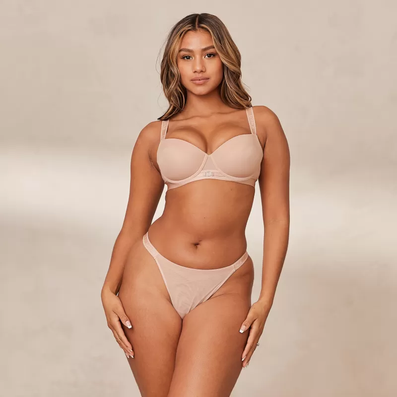 Cheap Lounge Underwear Smooth Mesh T-shirt BH - Taupe