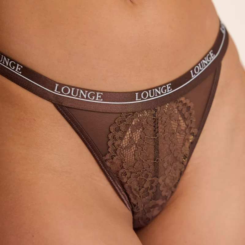 Best Lounge Underwear Sparkle Blossom String - Brunette