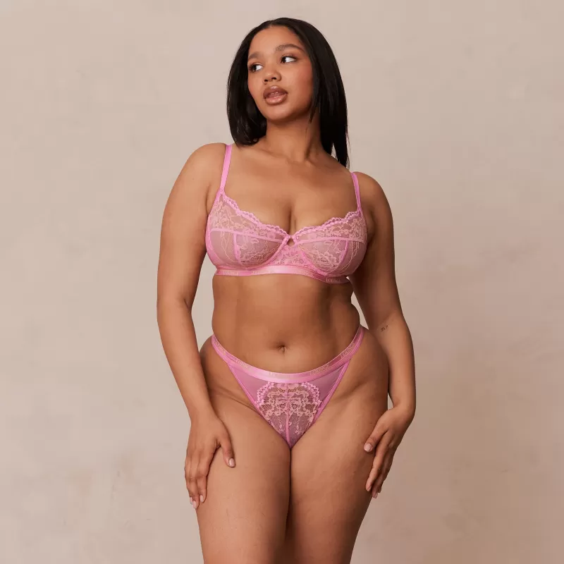 Flash Sale Lounge Underwear Zweifarbiges Blossom Balcony BH - Rosa